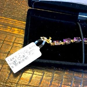 14KY 21 carrot Amethyst tennis bracelet
